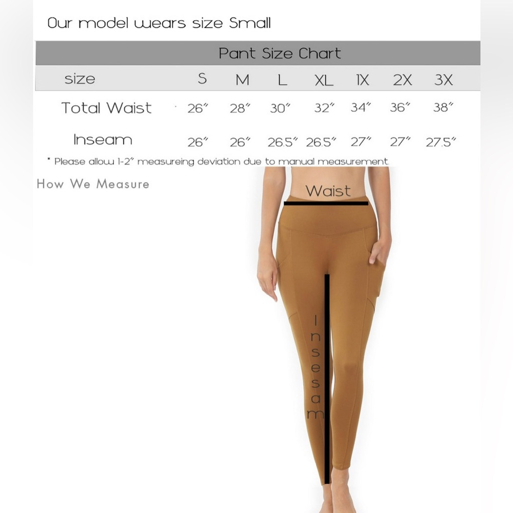New wide waistband leggings with pockets. - Picture 3 of 3